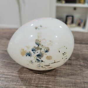 Large Antique Blown Milk Glass Easter Egg